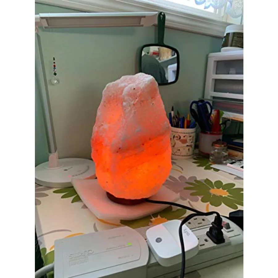 Orange Glow Salt Lamp 8-9 Inch Warm Light Himalayan Rock with Dimmer Kit 6-10 lbs