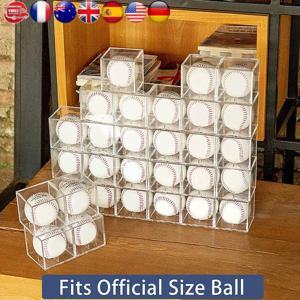 

Прозрачный держатель для бейсбола, акриловый органайзер для бейсбола, квадратный пылезащитный чехол с защитой от ультрафиолета для незаменимой коллекции