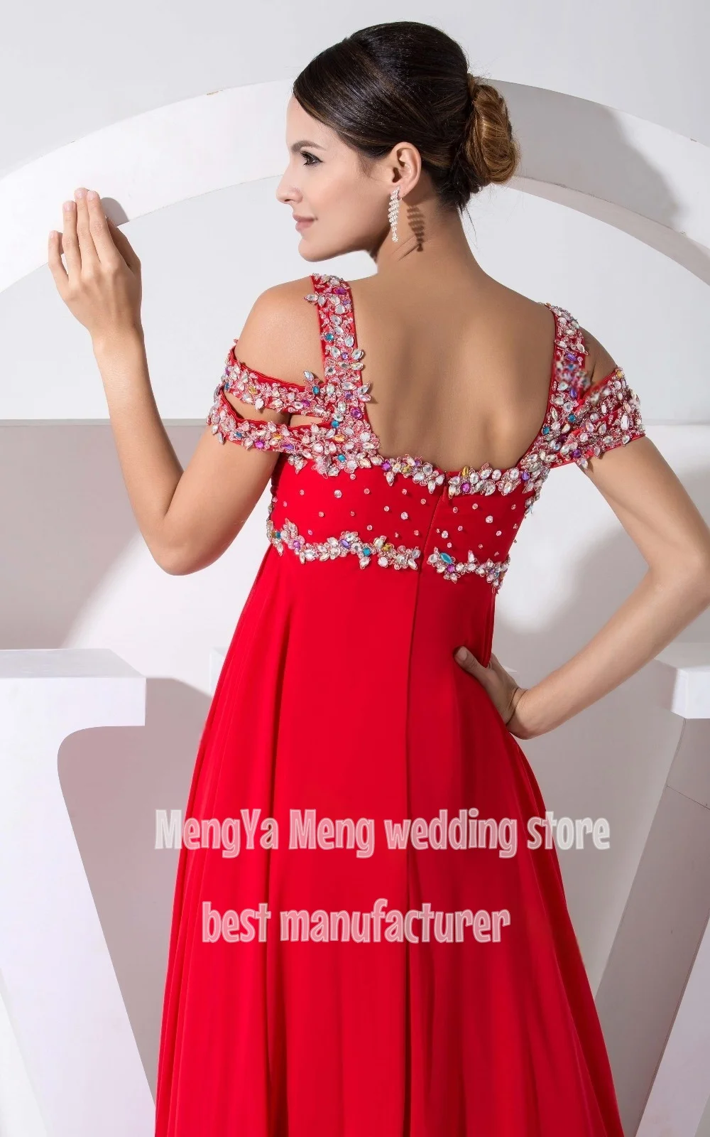 ZHUISHU Elegante Chiffon A Line Abito da sera lungo Appliques Perline Abiti da ballo per feste Occasioni formali personalizzate Robe De Soirée