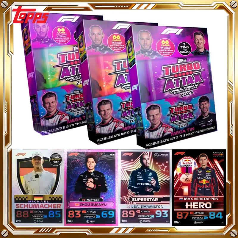 2023-topps-formula-1-turbo-attax-f1-card-mega-tin-mystery-box-genuine-trading-cards-toys-holiday-birthday-gifts-for-boys-girls
