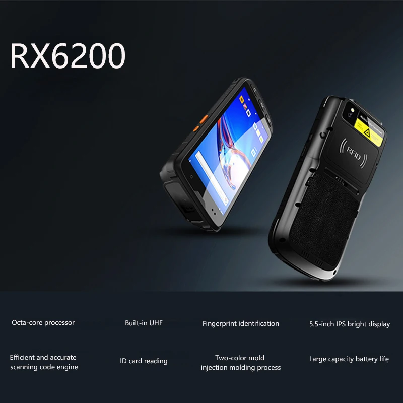 5.5 Inch Rugged Handheld PDA 5.5 Inch Android 10.0 OS Barcode Scanner Bulilt-in UHF RFID Reader Industrial Mobile Terminal