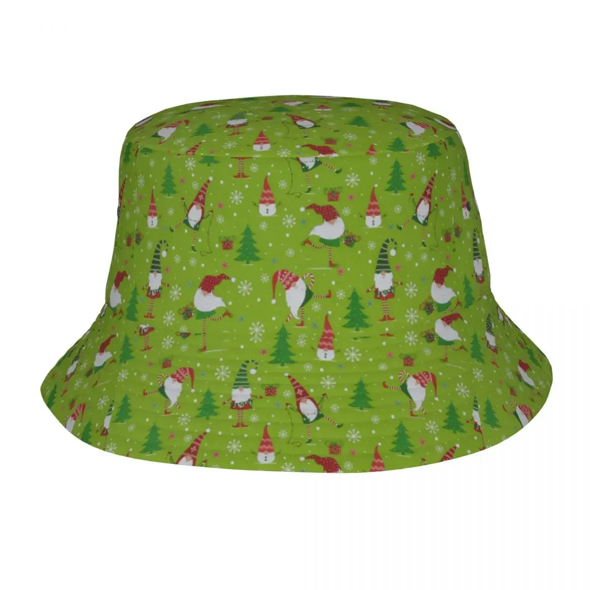 Lime Green Christmas Gnomes Bucket Hats Men Women Unisex Fashion Summer Fisherman Cap