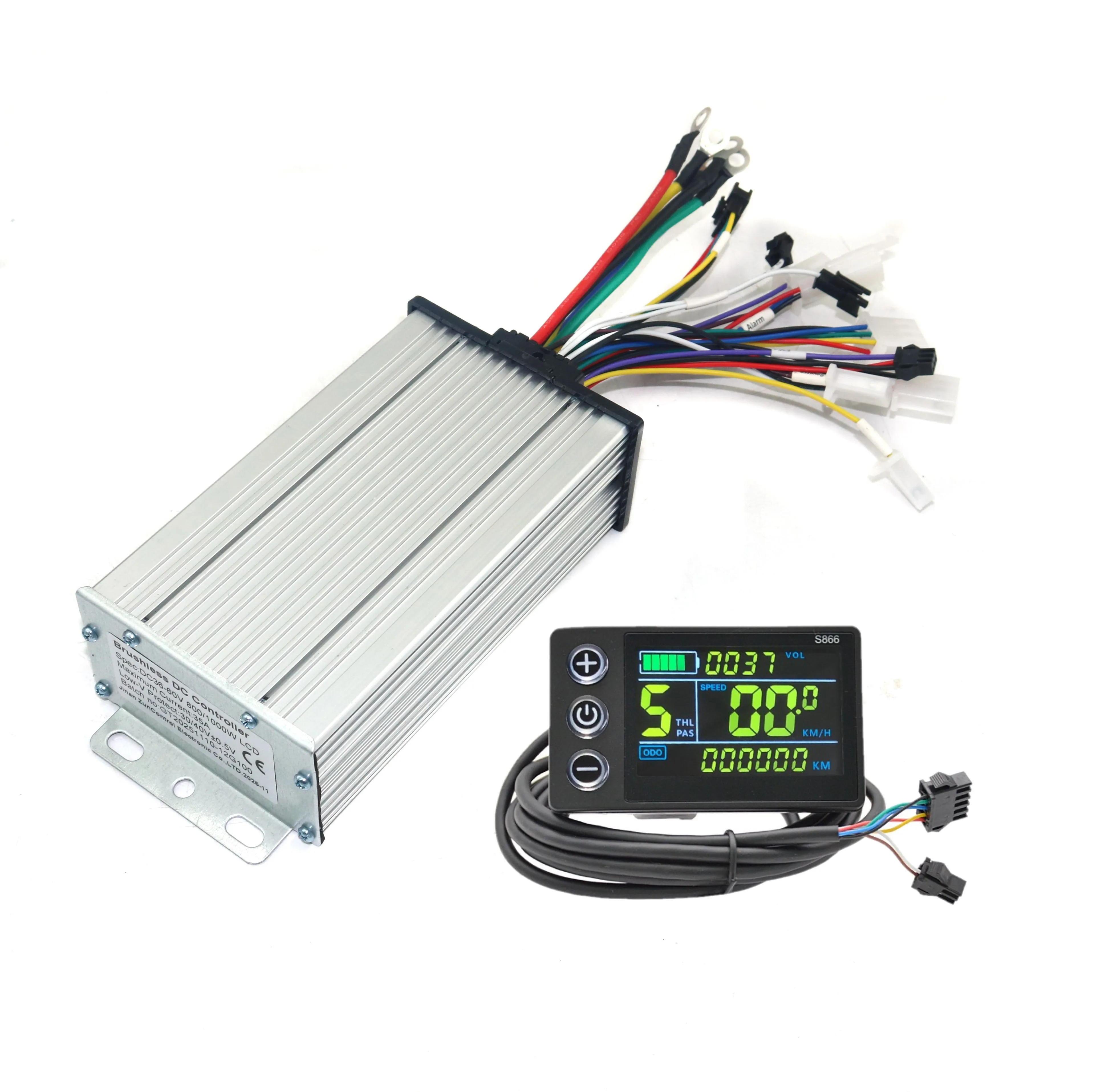 

GREENTIME 36V/48V/60V 800/1000W BLDC Electric scooter controller E-bike brushless speed driver and S866 LCD Display one set