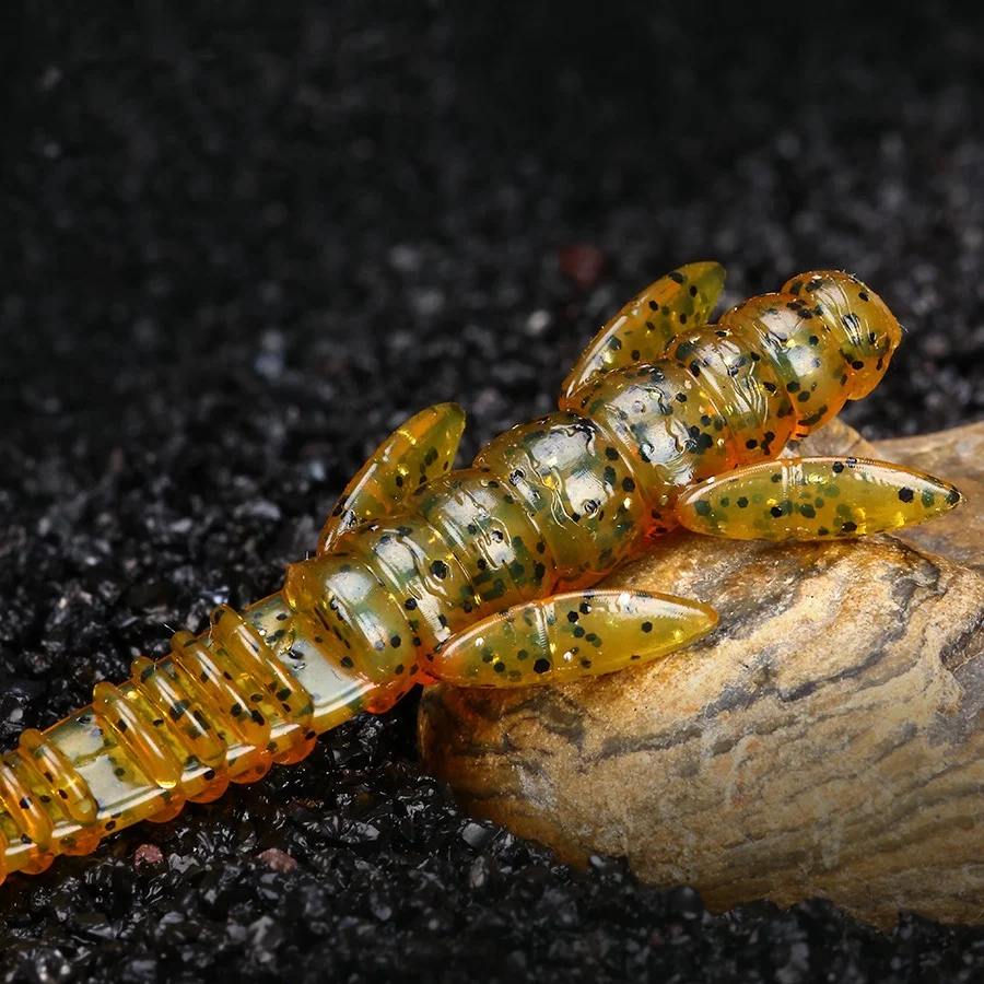 Angelköder, Alien-Wurm, weicher Köder, 7,3 cm/1,3 g, TPE-Versuchung, Schwimmen, Laser-Glitzer, Kunstköder, Lot 5 Stück, Ausverkauf – Detail 8