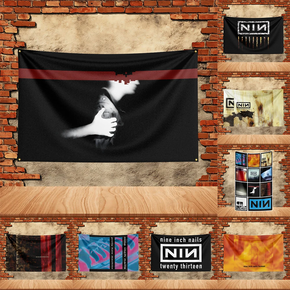 

90X150ft Nin Nine Inch Nails Band Party Flag Polyester Printed Flag Banner Tapestry for Garden Garage Decoration Concert Flag
