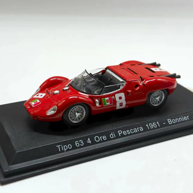 Diecast 1/43 Tipo 63 4 Ore di Pescara 1961-Bonnier Racing coche en miniatura de aleación colección estática decorado regalos de vacaciones Juguetes