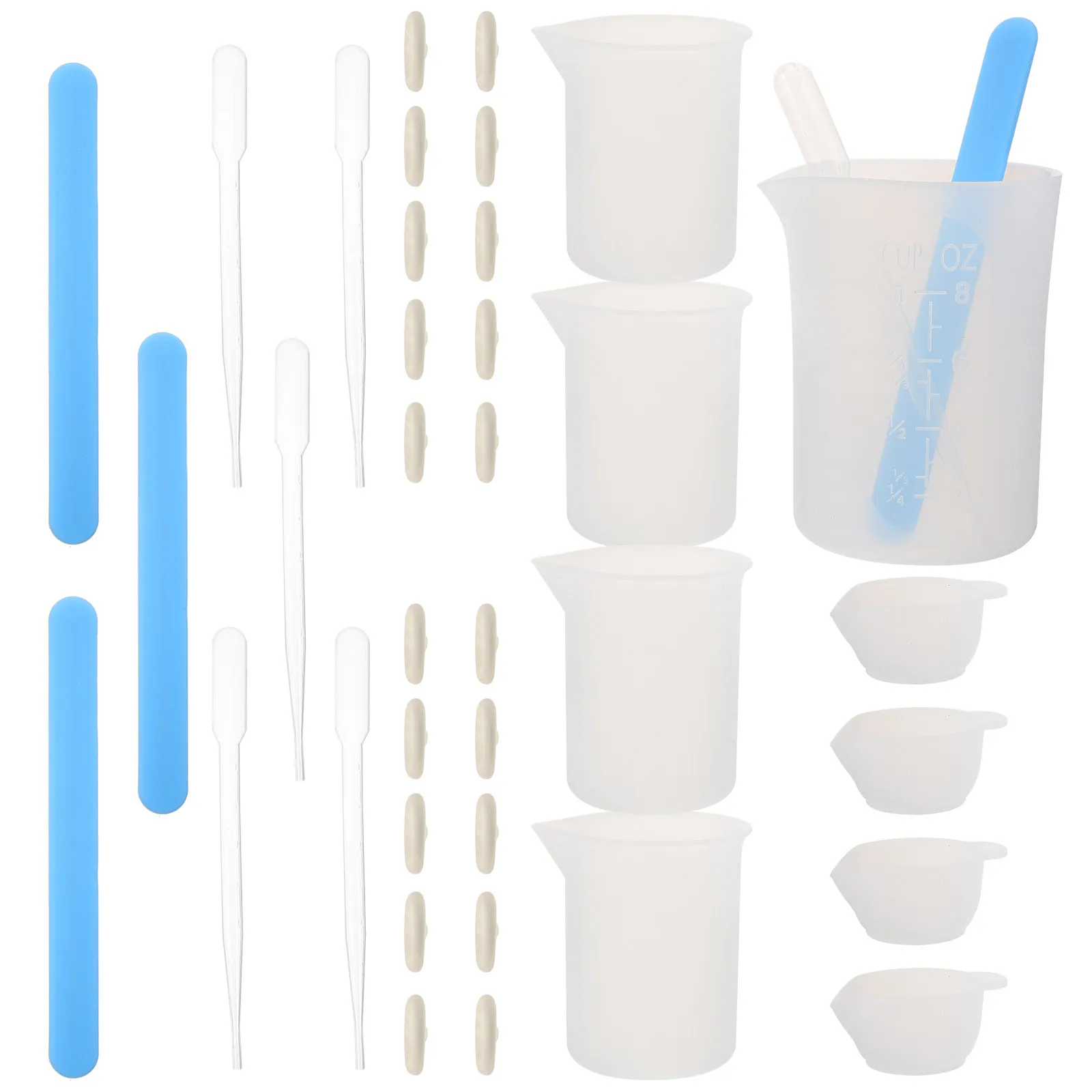 

1Set Epoxy Resin Measuring Cups Silicone Mixing Cups Kit Precise Dispensing Tools for DIY Crafts Jewelry Making Epoxy Resin
