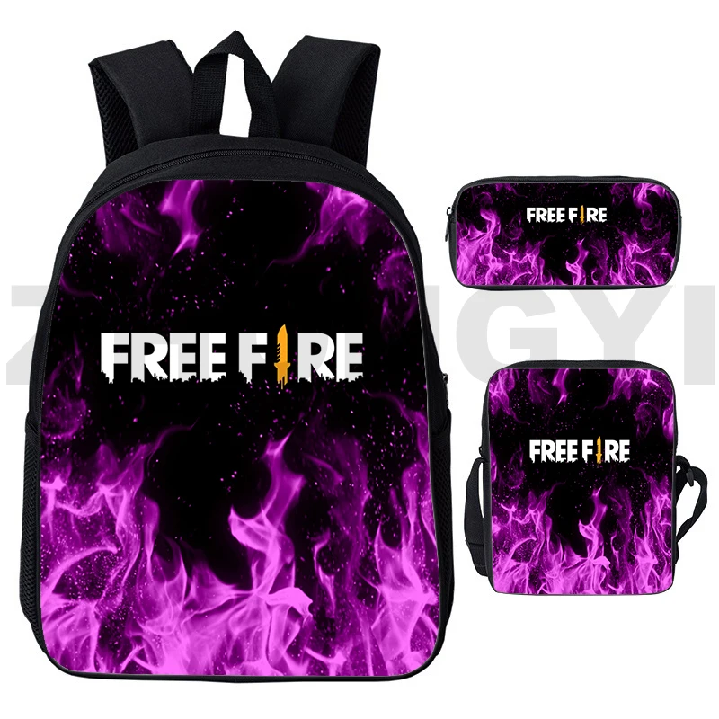 3D Anime Free Fire Garena Backpacks Travel Fashion Game Knapsack for School Teenagers Girls 3 in 1 Free Fire Canvas Backpack Men