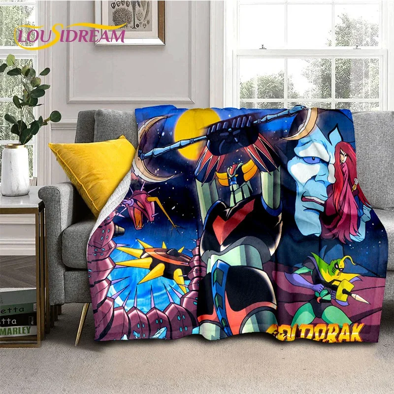 

Cartoon UFO Robot Grendizer Anime Soft Flannel Blanket for Beds Bedroom Sofa Picnic,Throw Blanket for Cover Outdoor Leisure Gift