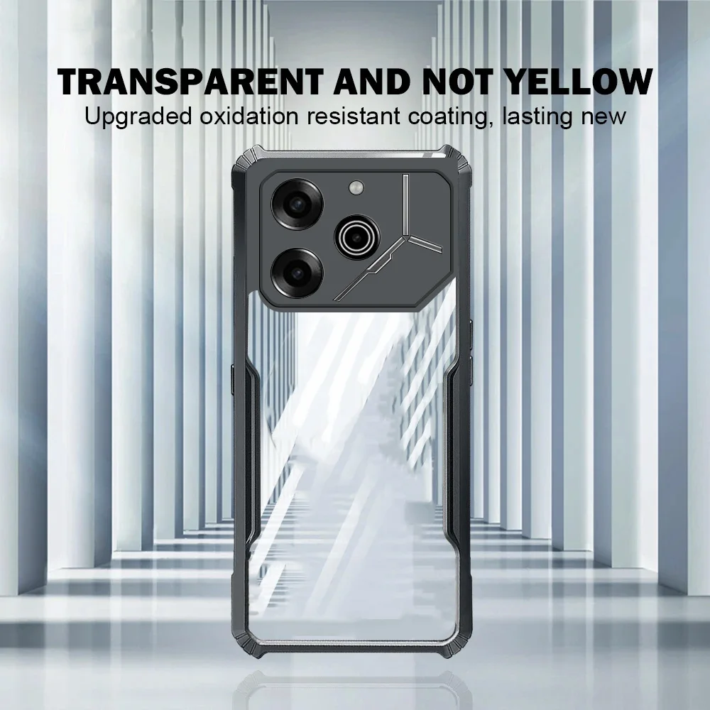 For Tecno Pova 6 Pro Case Clear Acrylic Back Phone Cover For Tecno Pova6 Pova 6Pro Pova6Pro 5G Shockproof Bumper Protect Fundas