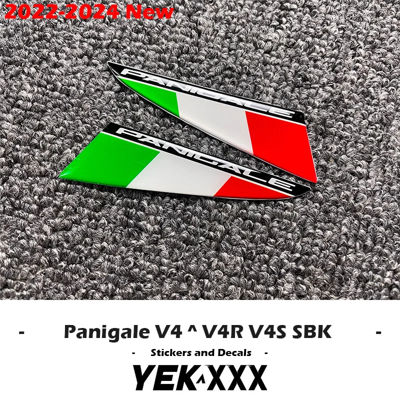 Italian Tricolor Flags for Wings 3D Winglet Flank Sticker Decal For Ducati Supersport Panigale V4 V4S V4R SBK 2022 2023 2024