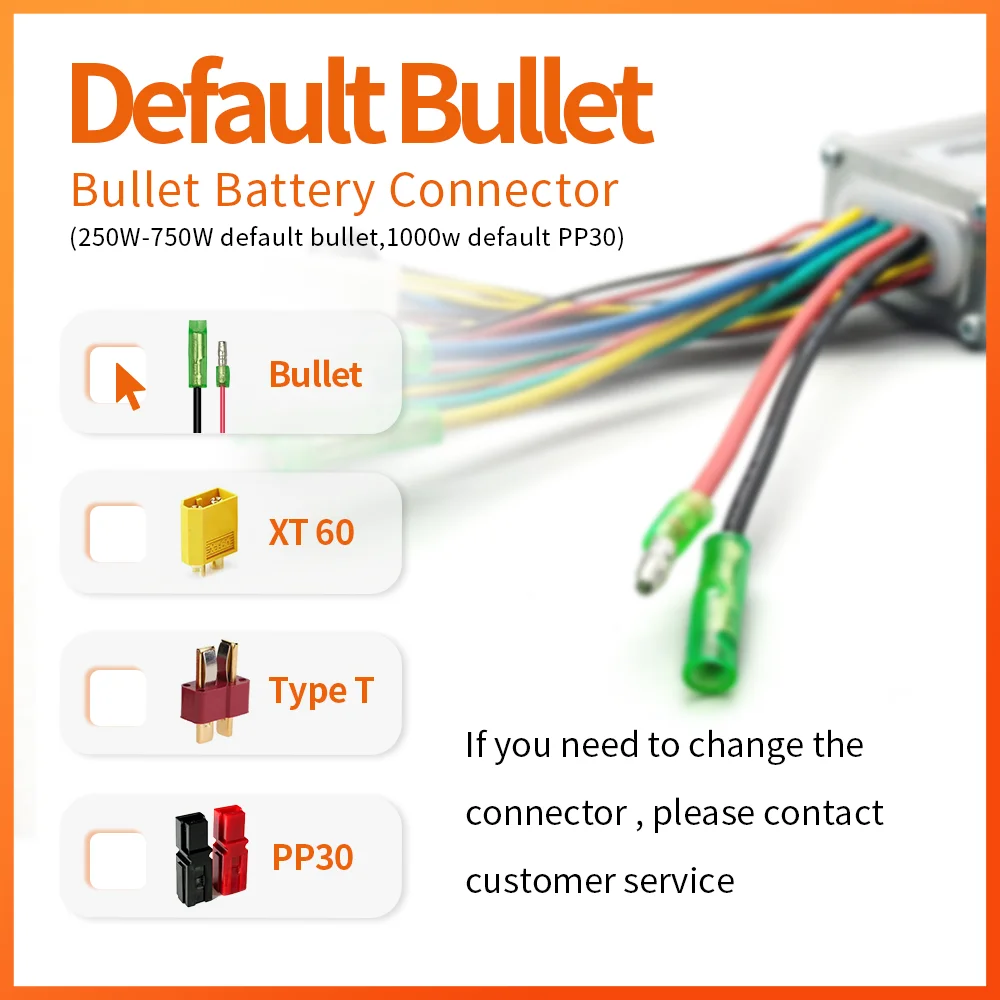 Controller Ebike 36V/48V 250W 350W 500W 750W 1000W SM connettore Brushless Hall Controller Ebike Accessorice