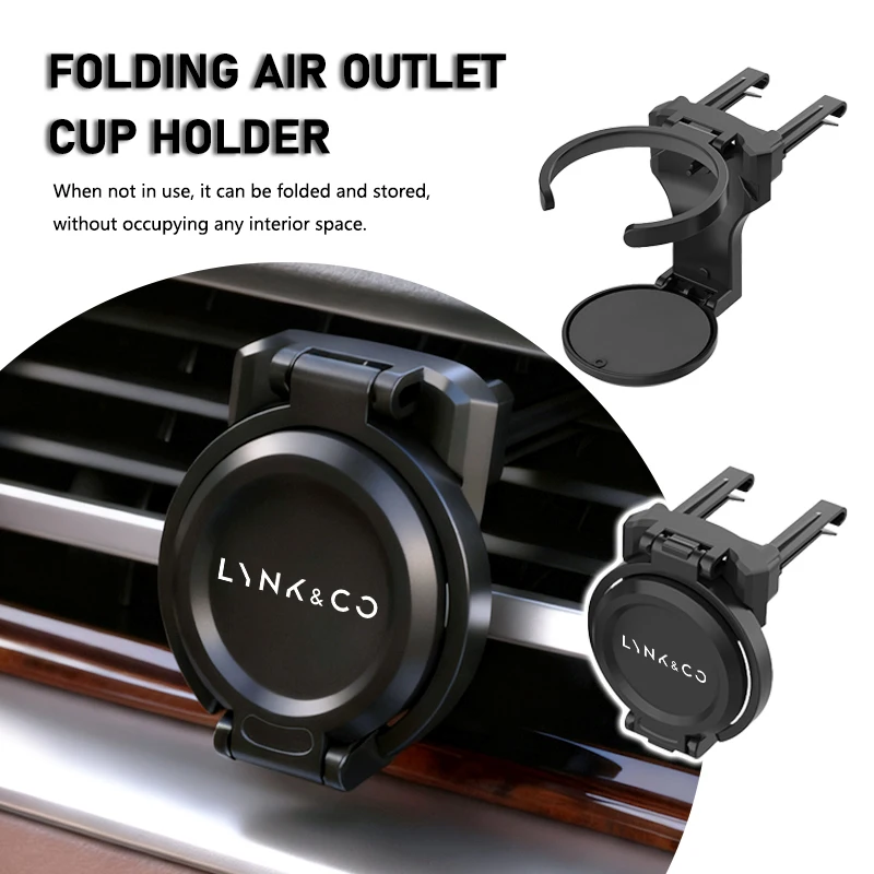 Universal Car Air Outlet Folding Drink Coffee Cup Storage Holder For LYNK&CO 01 Phev 02 03+ 05 06 09 EM-P PHEV 09 MHEV