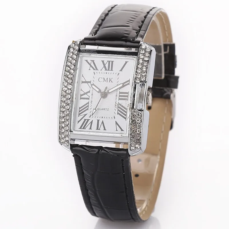 Watch Women Reloj Mujer Fashion Rectangle White Watches Crystal Case Band Quartz Wristwatches Relogio Feminino Women Luxury