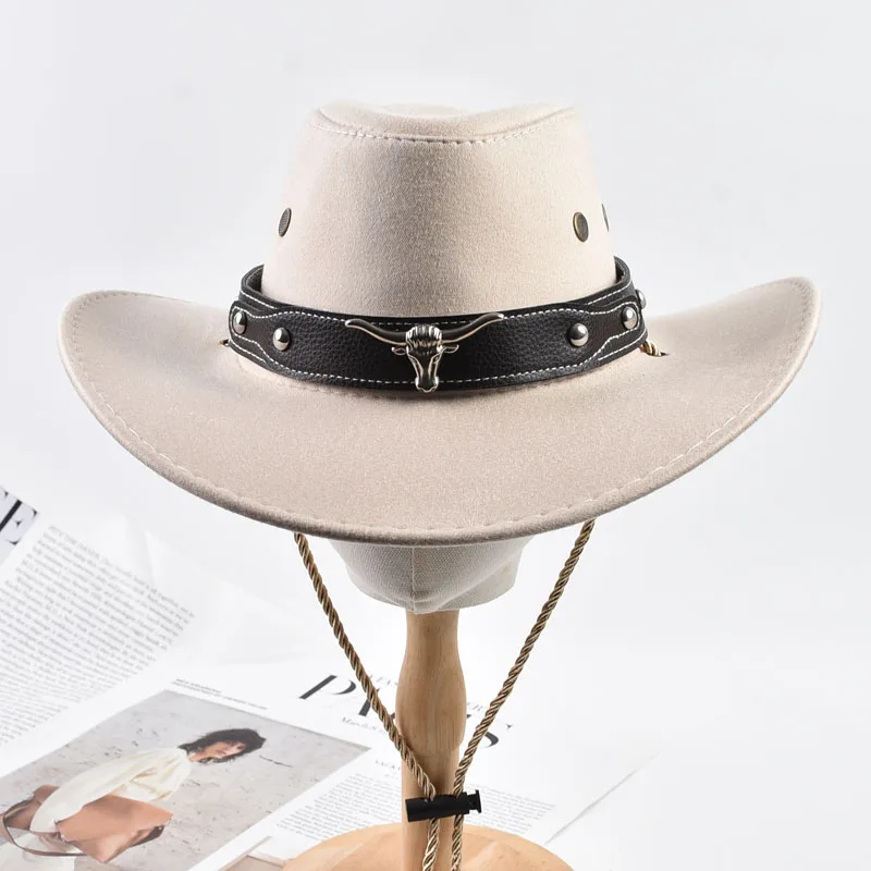 Cowboyhut im westlichen Stil für Männer und Frauen, Vintage-Stil, Gentleman, Cowgirl, Jazz-Hut, Outdoor-Reise, Ritterhüte – Detail 8