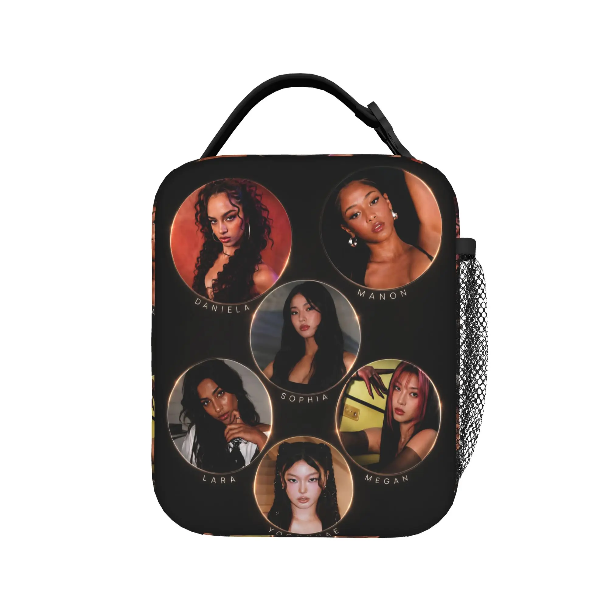 Katseye Music Girl Group Lunch Bag  Cute Lunch Box For Child Outdoor Picnic Portable Cooler Bag Oxford Graphic Tote Food Bags