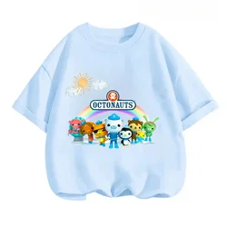 Fashionable Summertime Style! Octonauts Anime T-shirt for Boys and Girls Softly Simple Print Streetwear for Kids' Casually Look