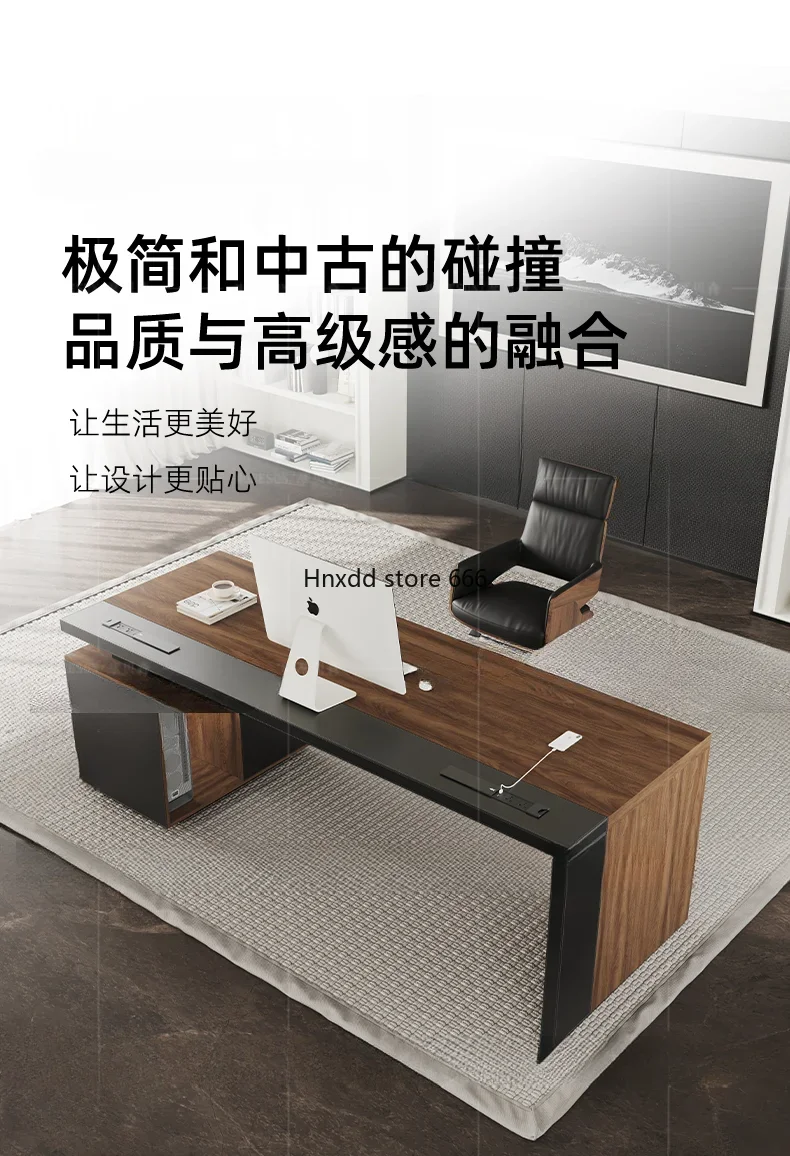 Home Study Black Walnut Retro Desktop-Computer Tisch Werkbank