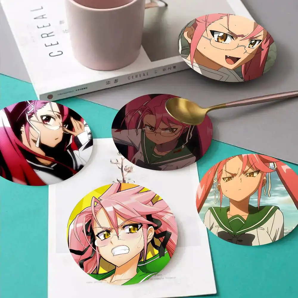 1pc Saya Takagi Highschool Of The Dead Wooden Coaster Colour Printing Cup Mat Home Desk Decoration Gifts