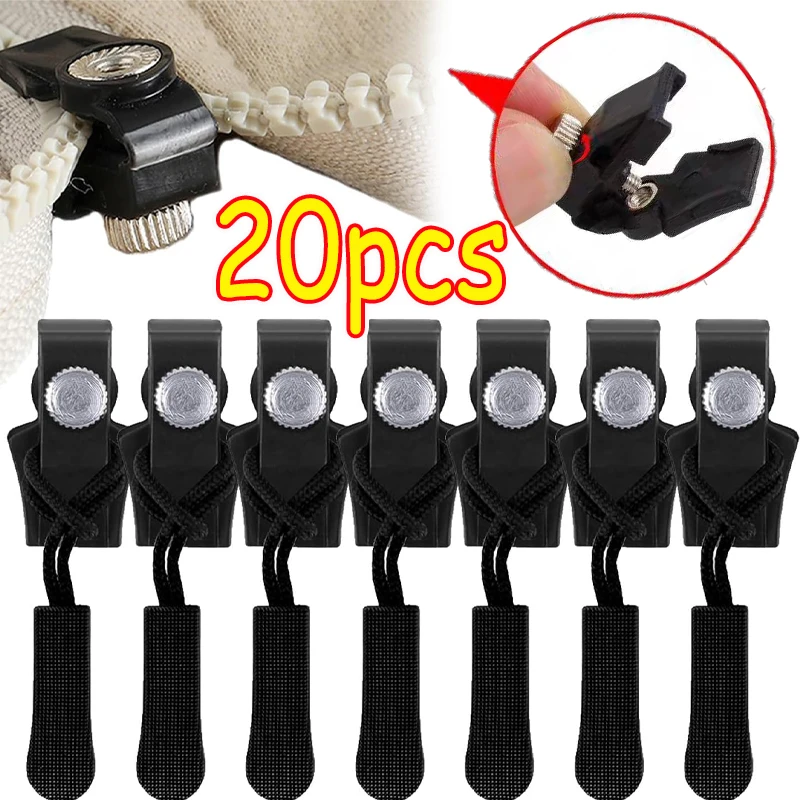 Zipper Repair Kit Universal Quick Instant Detachable Zipper Head Replacement Zipper Slider Pull for Jacket Bags Coat Free Sewing