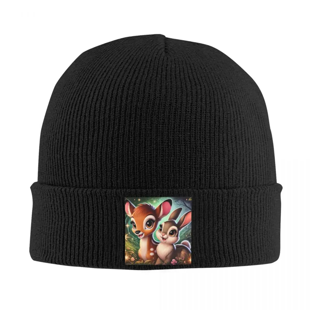 Bambi Warm Knitted Cap Hip Hop Bonnet Hat Autumn Winter Outdoor Beanies Hats for Unisex Adult