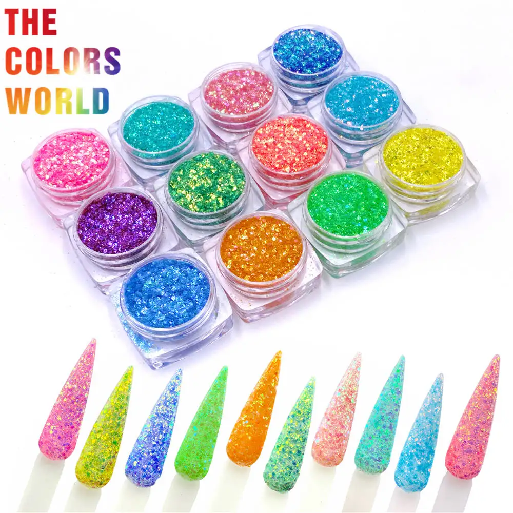 TCT-302 Mix Chunky Iridescent Nail Glitter Nail Art Decoration Body Glitter Makeup Festival Handwork DIY Accessory Party Supplie