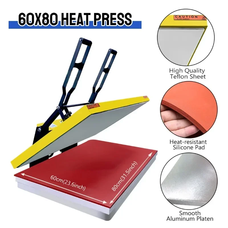 【2026】Xingyan 60x80/60x100cm Large Format Heat Press Machine High Pressure Sublimation T-shirts Manual Heat Press