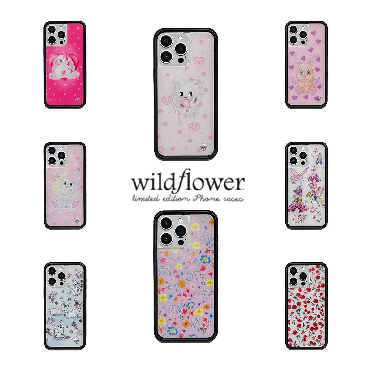 Funda de teléfono Wildflower Petra Collins Swan para iPhone 12 13 14 15 16 17 Pro Max Plus Air WF Red Rose Love, funda de teléfono cosida