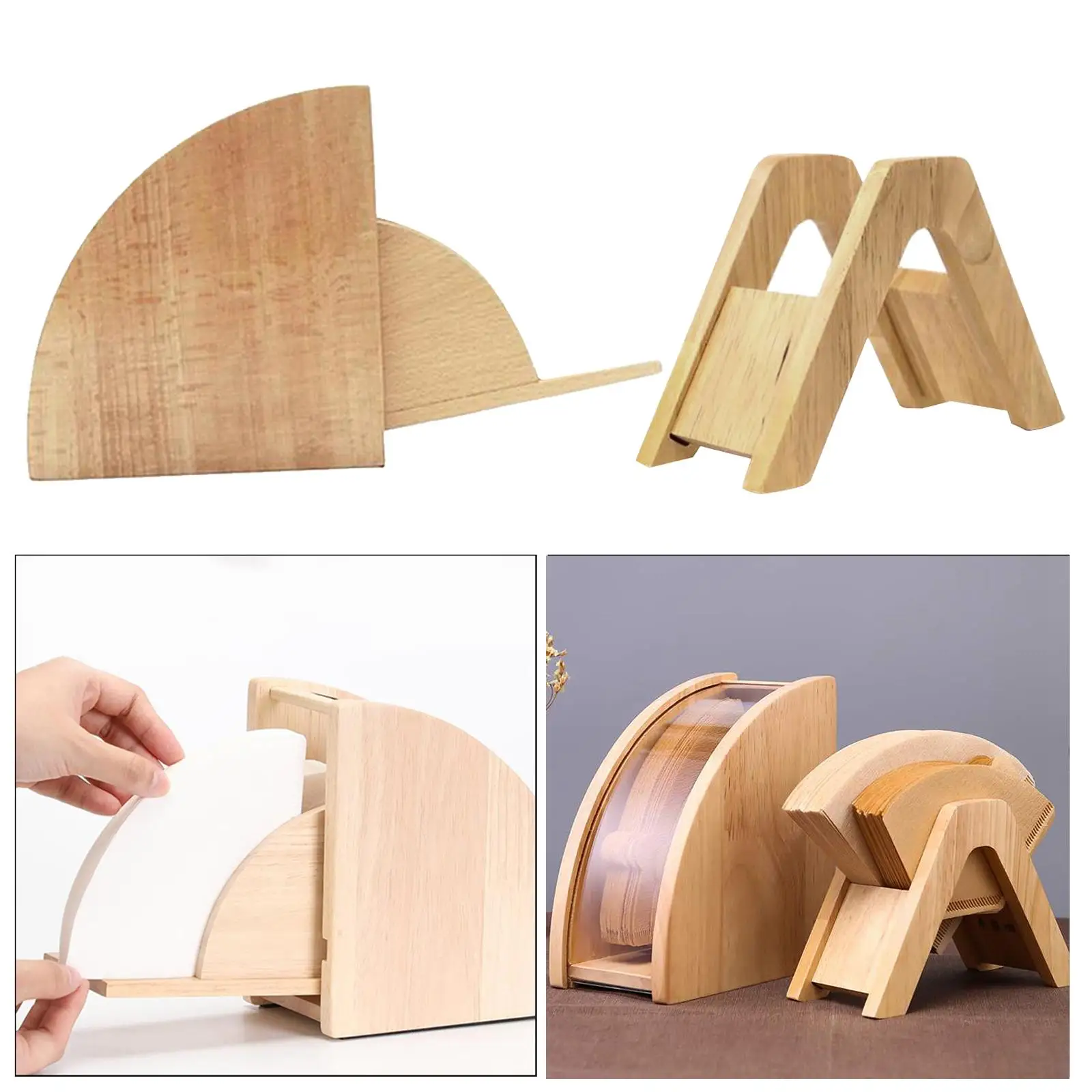 Coffee Filter Paper Dispenser Storage Rack Stand Shelf Case