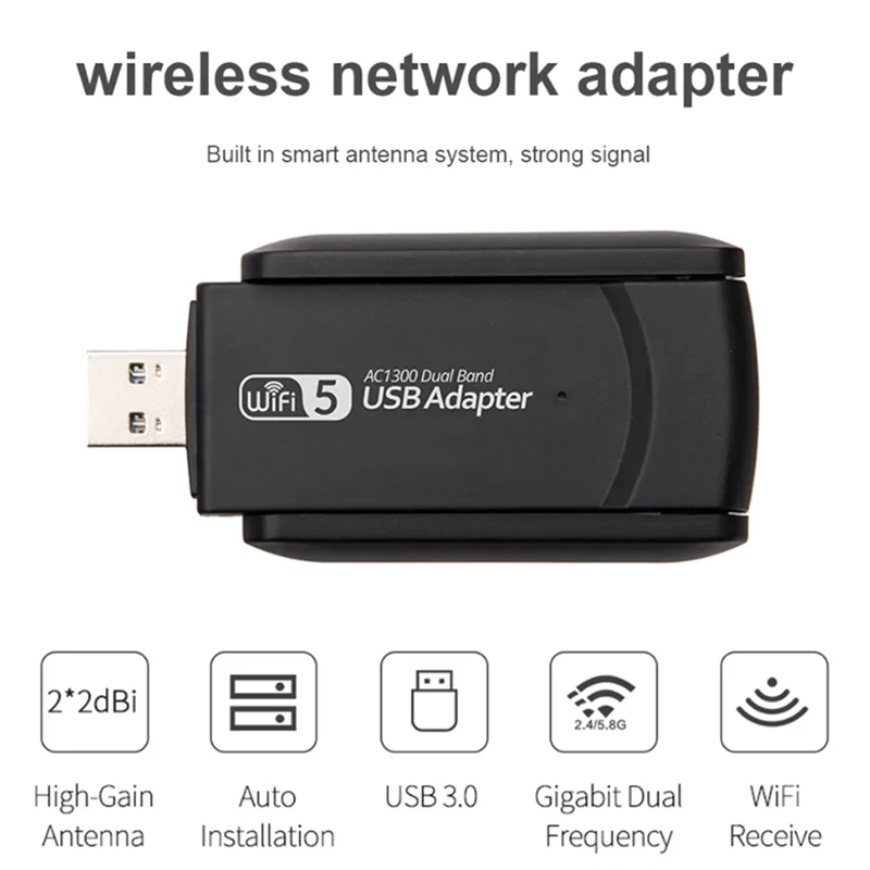 Scheda di rete wireless CEA Scheda di rete wireless dual-band Bluetooth 4.2 + WIFI 2-in-1 USB Wireless 5G Rete piccola senza driver