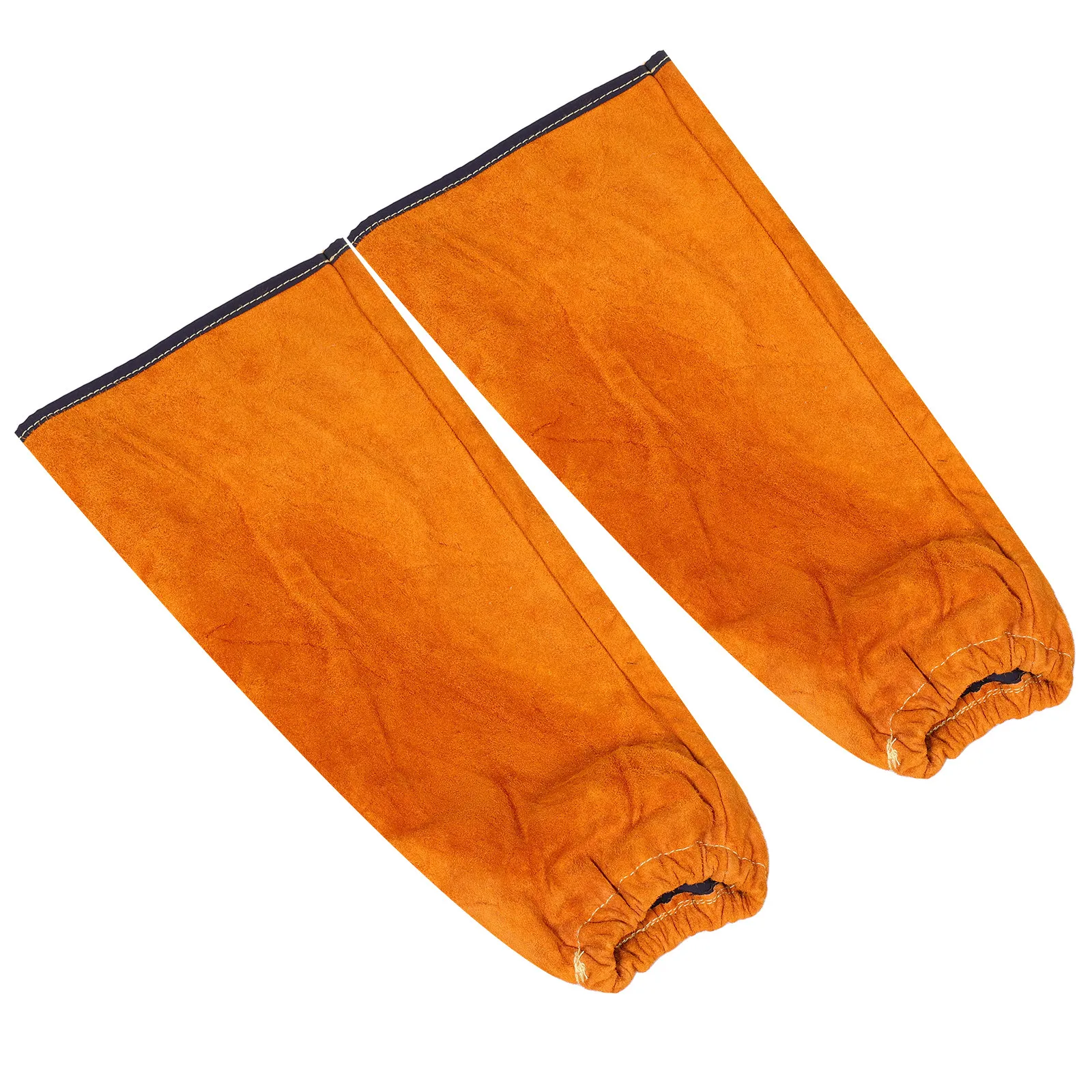 

1Pair Cowhide Welding Arm Sleeves Flame Resistant Heat Resistant Protective Sleeves Elastic Cuff Durable Forearm Guard