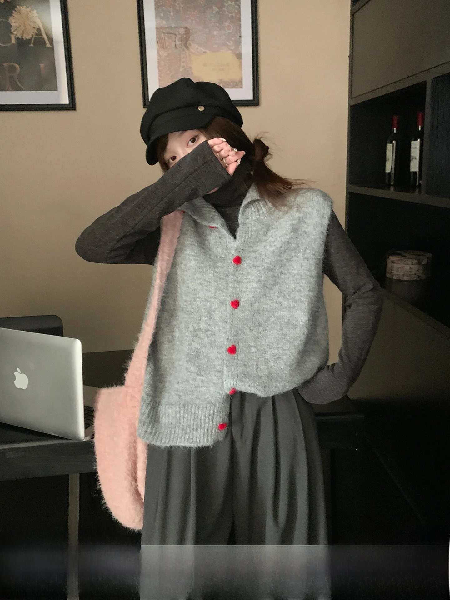 

Sli ey Knitted Sweater Vest Women's Faionable Inner Wear Layering Winter Outerwear Beautiful Ocn ential