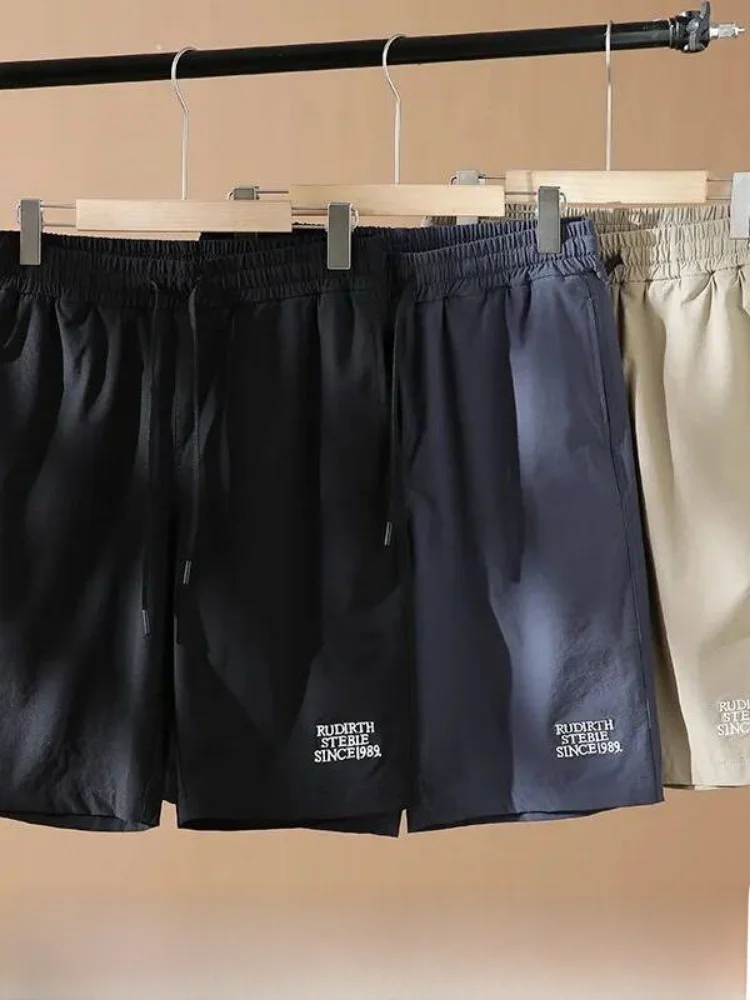 Outdoor Quick Dry Breathable Embroidered Summer Men's Sports Casual Straight Leg Short Shorts Fashionable Polyester Fiber