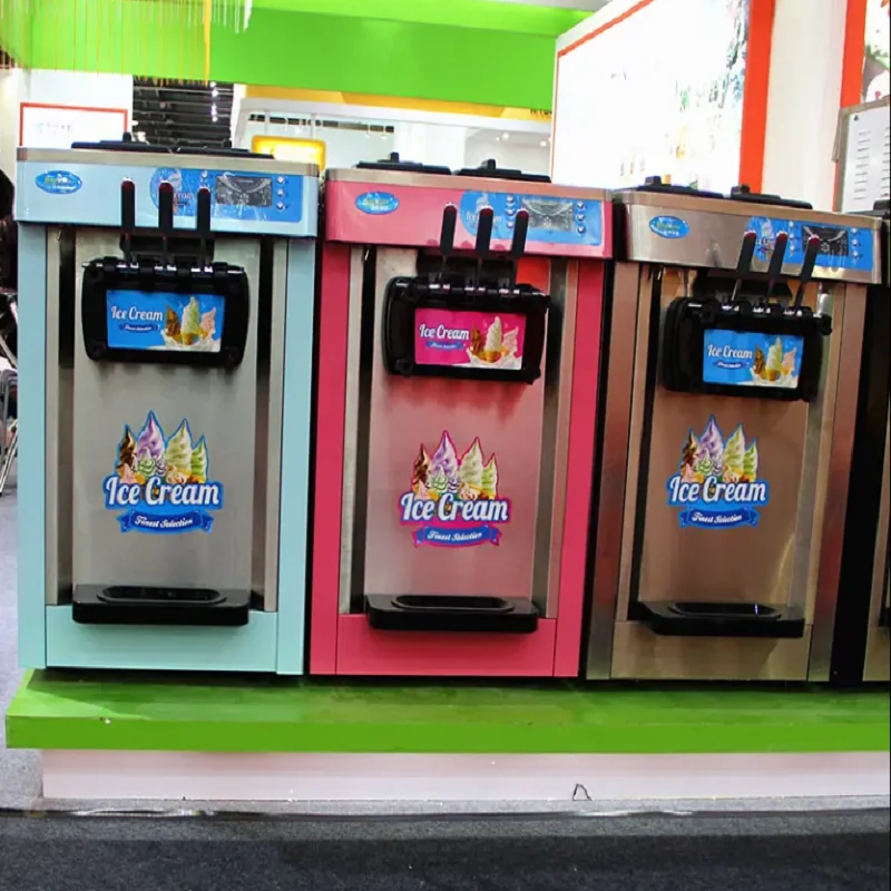 Hot Selling Tabletop and Standing Type Three Flavor Soft Ice Cream Machine