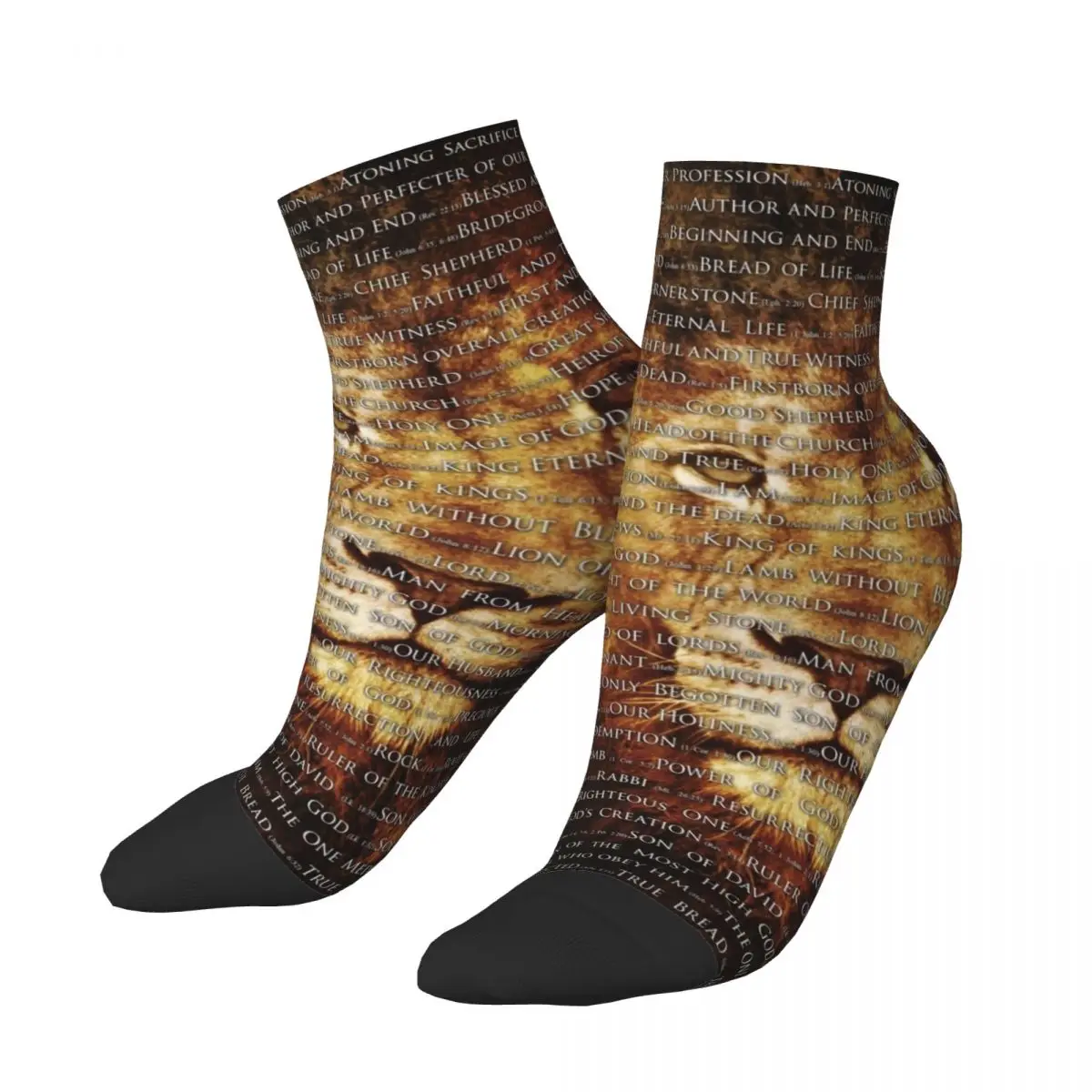 Cool The Names Of God Jesus Lion Socks Women Men Warm 3D Print Christian Catholic Sports Basketball Socks