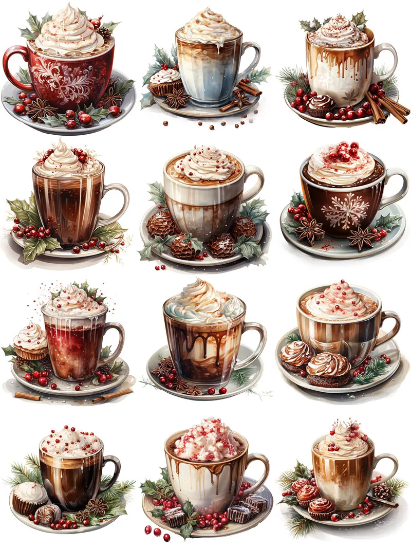 Christmas coffee Stickers Crafts And Scrapbooking stickers kids toys book Decorative sticker DIY Stationery