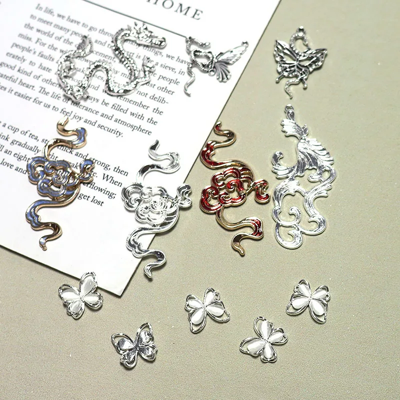 

Best Double-sided auspicious cloud with holes Butterfly Dragon alloy accessories diy antique hair accessories hairpin