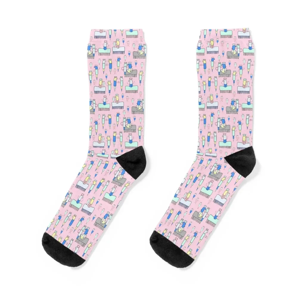 

Research Lab World in Pink Socks winter anime halloween men cotton high quality Socks Men's Women's