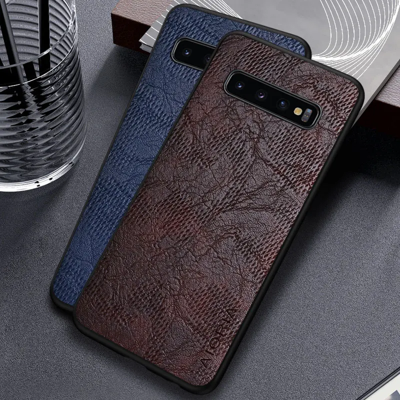 

Case for Samsung galaxy s10 S9 S8 10x 10E Note 9 10 20 Plus Business wind cortex pattern Leather