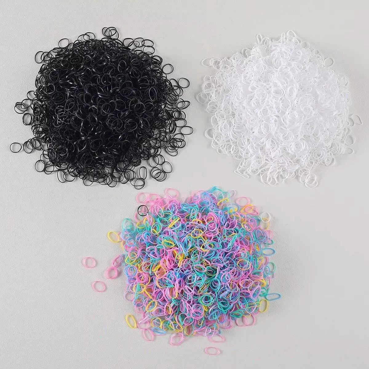 1500 Stück Bunte Einweg-Haargummis für Mädchen, Kinder-Pferdeschwanzhalter, Haaraccessoires für Kinder, Elastische Haarbänder – Detail 5