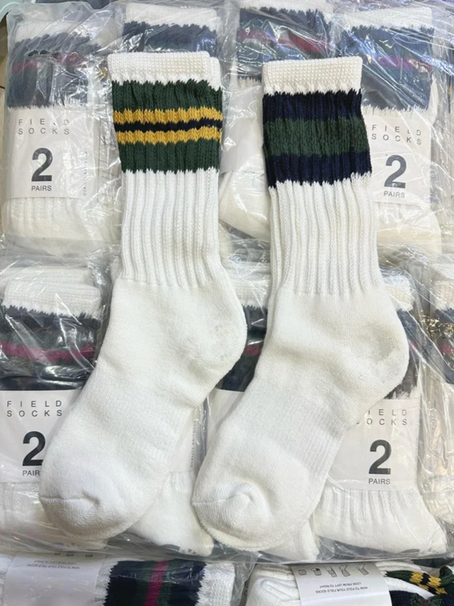 

Cityboy Purple Label Striped Towel Socks Absorbent Anti-Odor Mid-Calf Socks Color Block Design Men's Women's Stockings