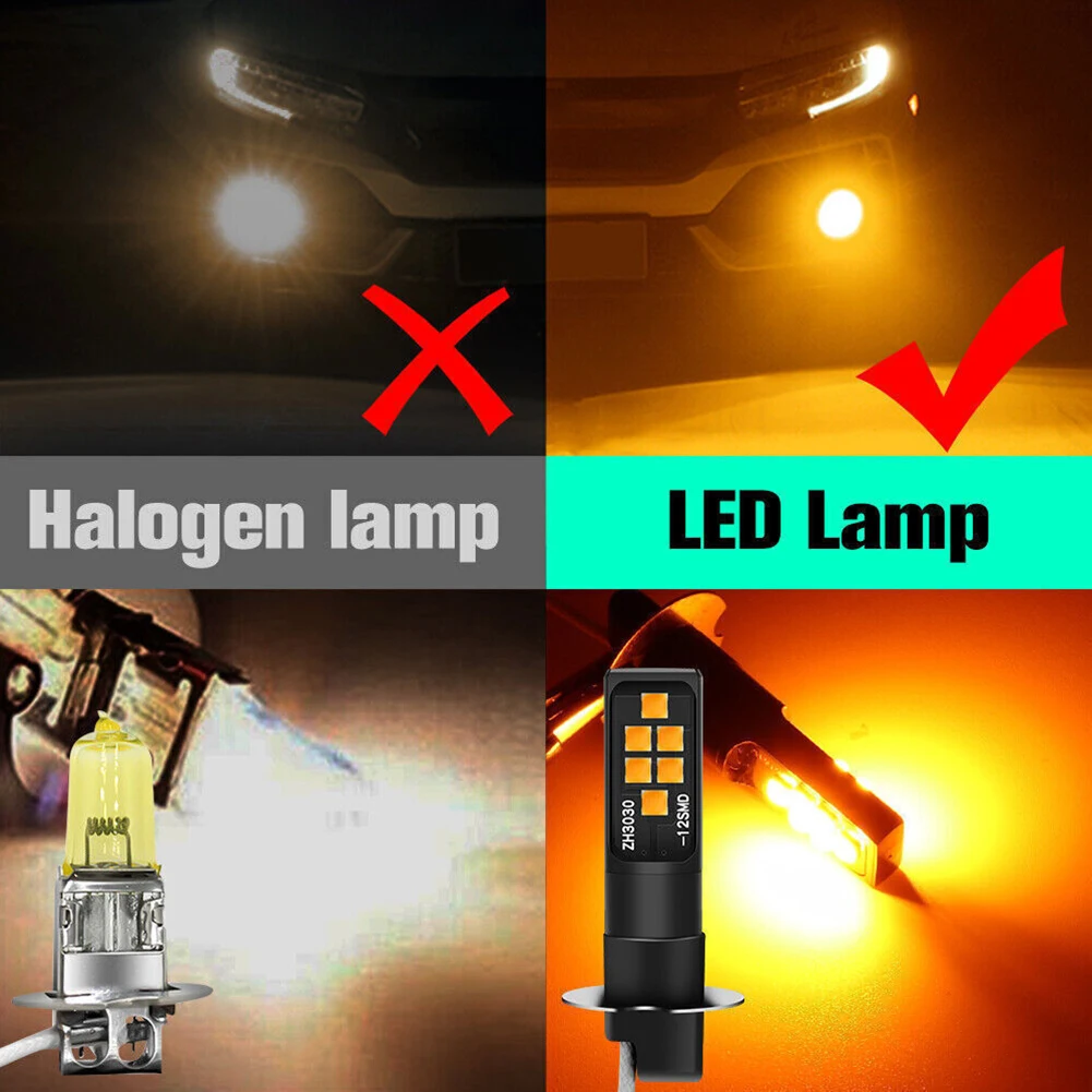 Teile & Zubehör LED Nebels chein werfer 000 Stunden 12 3030 Chips 2 Stück/2er Pack Bernstein h3> 50 für Auto hohe Qualität