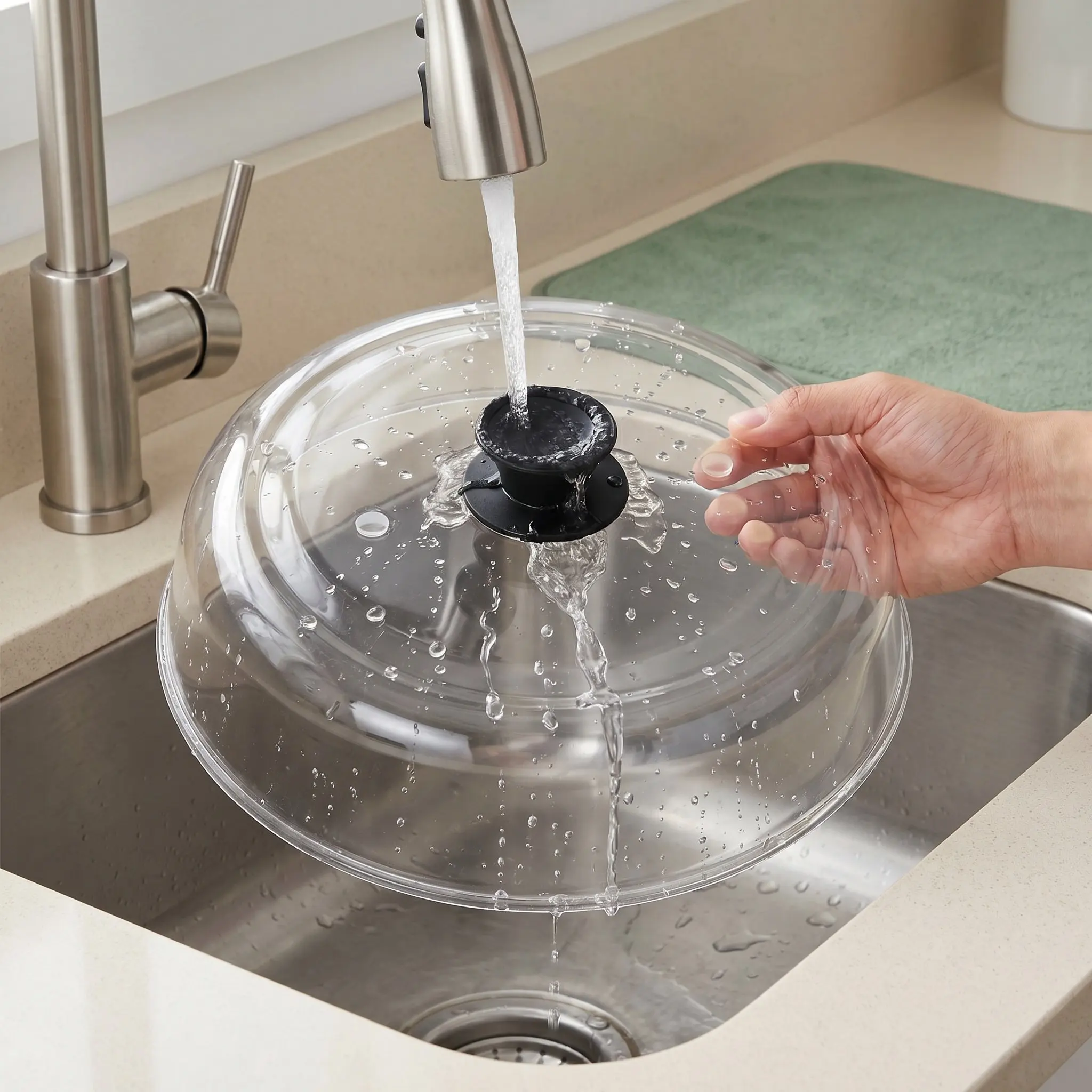 Glass Microwave Splatter Cover 10 Inch Silicone Handle Borosilicate Microwave Food Cover Splashproof Lid Heat Resistant Easy