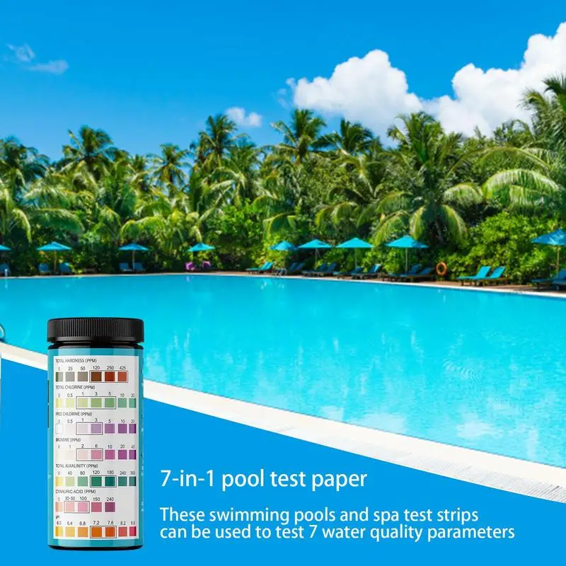 Strisce reattive Spa strisce Spa e piscina per acqua salata 100 strisce Kit per Test di durezza dell'acqua Tester di PH ad alta precisione per sale di cloro