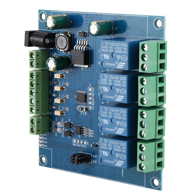 Modbus Rtu 4 Ch Relay Module Input 485 Ttl Uart Communication 4-Channel Input 7-24V Relay Module