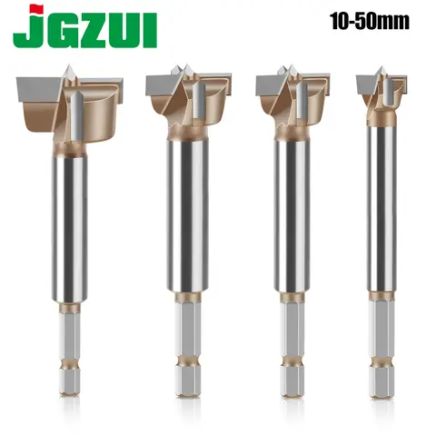 1pc 10-50mm Forstner 드릴 비트 힌지 보링 비트 구멍 톱 커터 텅스텐 카바이드 육각 1/4in 생크 목공 도구