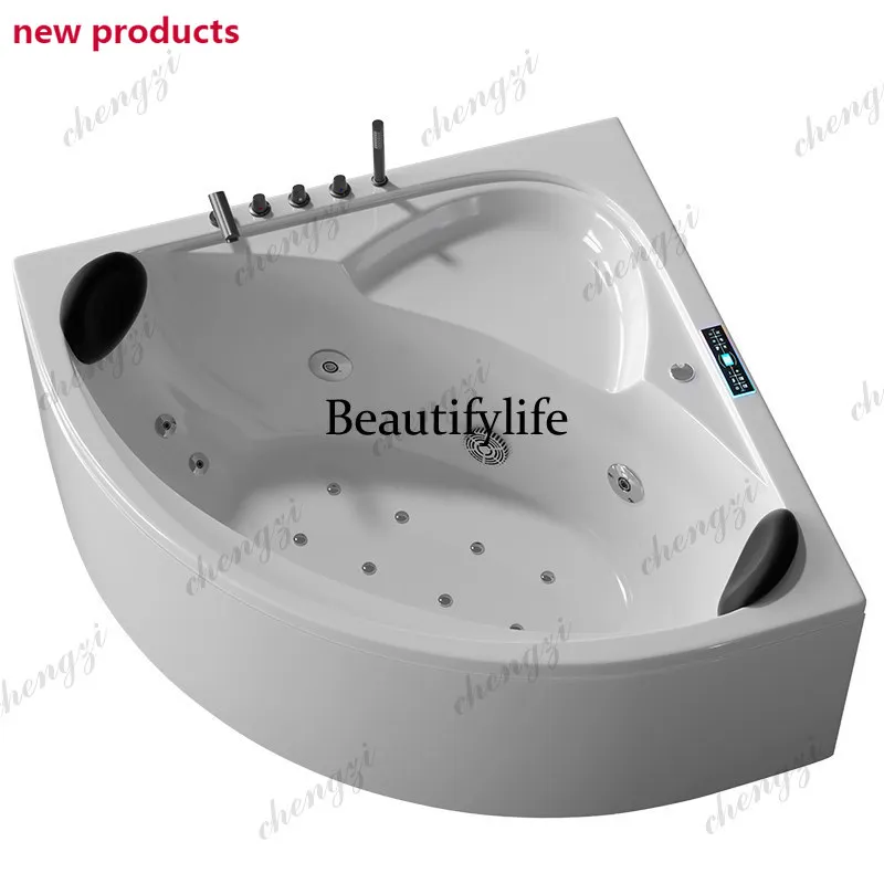 A68Japanese Surf Massage Smart Thermostatic Bath Household Adult Acrylic Corner Triangle Bath