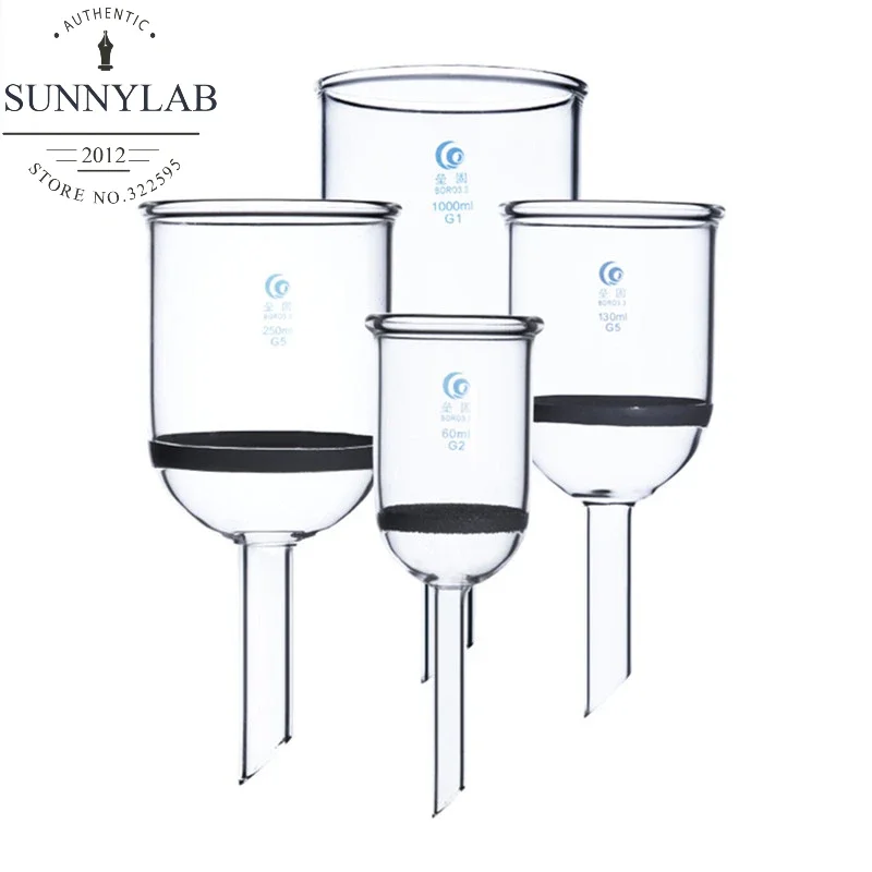 1PC 35ml to 1000ml Lab Buchner funnel G3 Coarse filter Sand Core Sintered Funnel for Lab Glassware (G1/G2/G4/G5 replaceable)