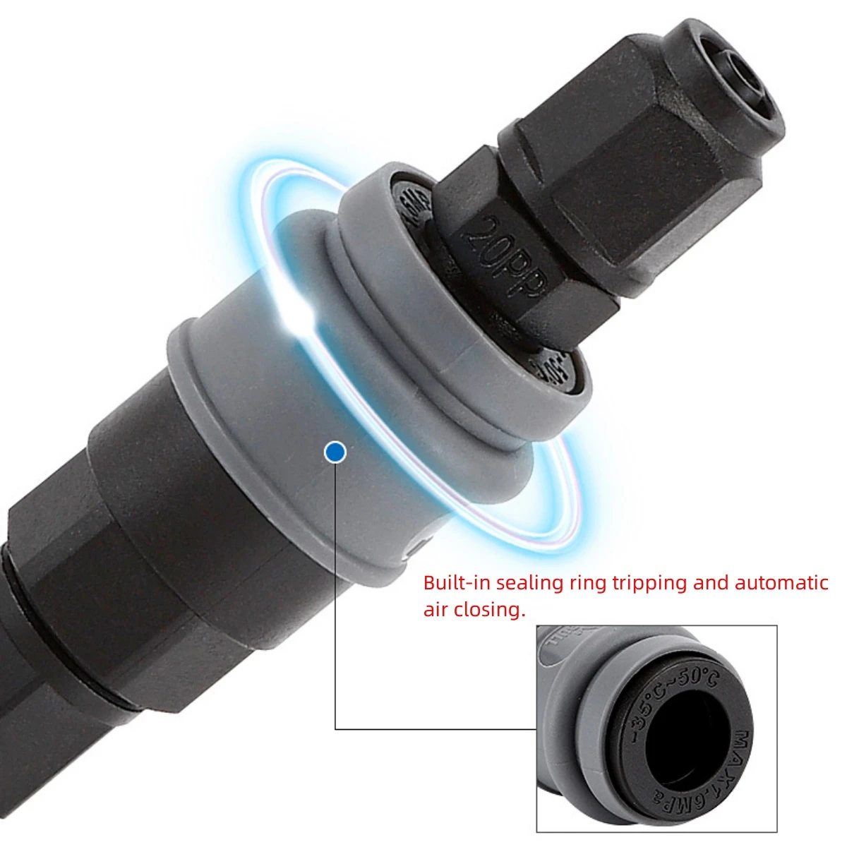 Tubo dell'aria Plastica Acciaio Tipo C Connettore rapido pneumatico 8/10/12mm Interfaccia SP/PP 20/30/40 Giunto del compressore della pompa dell'aria autobloccante