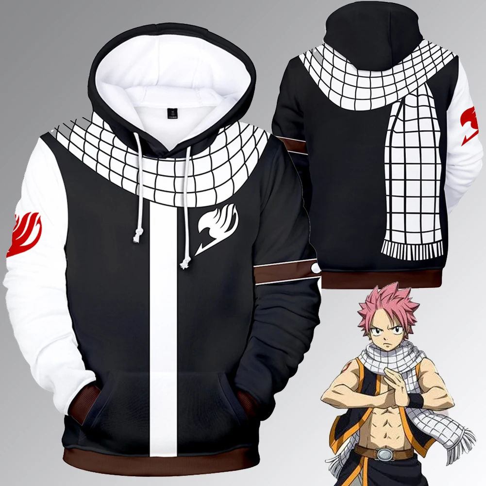 Natsu Cosplay Role Play Hoodie Roupas para homens, Anime Fairy Tail Costume, Adulto Masculino Fantasia Fancy Dress Up Roupas de festa